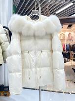 New fox hair big fur collar hooded one hand long medium and long waist thickened warm down jacket M (recommended 50-60kg ) dramblio kaulas