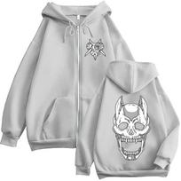 Anime Jojo Bizarre Adventure Kira Yoshikage Killer Queen Zipper Hoodies Men's Clothing Zip Up Hooded Sweatshirts Jackets Coats S white