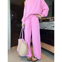 Womens Terry Wide Leg Sweatpants ALO Letter Patch High Waist Casual Pants Daily Wear S gray