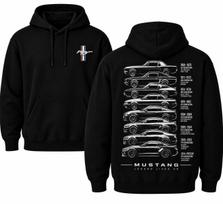 Ford Mustang Generations Hoodie, Classic Muscle Car Evolution Graphic Gift XXL black