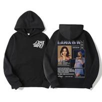 Singer Lana Del Rey Album Tour 2025 Merch Hoodies Men Women Harajuku Hip Hop Aesthetic Sweatshirt High Quality Bodywarmer Hoodie 5XL black