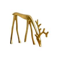 Office Desk Decorations Christmas Reindeer Statue, Small Deer Sculpture Figurine, Modern Elegant Winter Holiday Accents Decor for Tabletop, A auksinė
