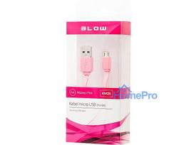 66-065# Przyłącze usb a - micro b 1,0m różowy flat blister