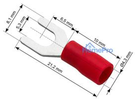 43-007# Konektor widełkowy izolowany s śruba5,3 kabel 4,3 100szt.