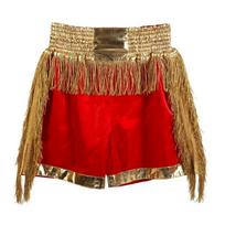Muay Thai Kickboxing Pants With Tassels MMA Sparring Training Unisex XXL 180 beige
