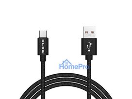 66-095# Przyłącze usb a - micro b 1,0m plecionka czarny blister
