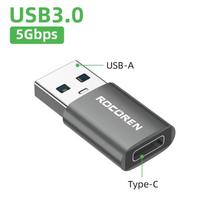 Rocoren USB Type C OTG Adapter USB C Male to USB 3.0 Female Cable Converters For Macbook Samsung S22 S20 Xiaomi 5Gbps Type-c OTG 3 A To Type C Female 1