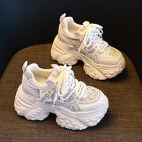 Popular dad shoes thick sole inner height increase sports and leisure shoes women's new muffin fashion fleece thicker 40