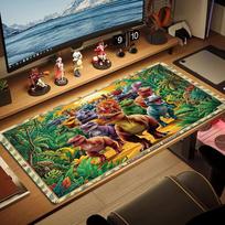 Dinosaurs Cartoon Color Mouse Pad Large Gaming Table Cushion Non-slip Laptop Tablet Big Mousepad XXL Mat Mini PC Playmat With Lock edge 40cmx90cm(15.7x35.4inch)