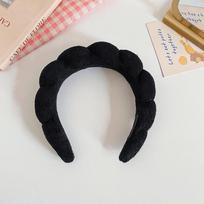 Cloud twist headband women's face wash headband plush headband wrist non-slip hair accessories set black