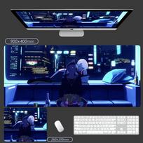 Cyberpunk Edgewalker Pelės Padas Didelis Anime Žaidimų Klaviatūros Kilimėlis Nešiojamojo Kompiuterio Kilimėlis Stalo Kilimėlis Neslystantis Didelis Dydis x x 30x80x0.2cm