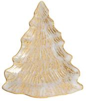 Kalėdinė lėkštė serviravimo Homla EverFrost, 40 cm x 32.5 cm x 2.5 cm, skaidri sp./aukso sp.