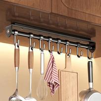 Carbon Steels Pull Out Utensil Hanging Rack Wall Mounted Retractable Utensil Holder  for Kitchen