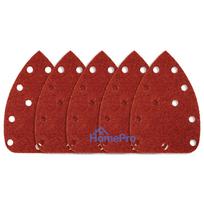 Velcro-backed sanding sheets, iron 80 x 140 mm, P60, 5 pcs, with 11 holes for 59G336