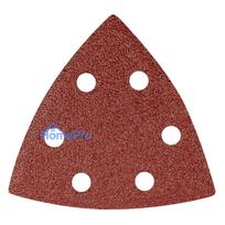 Velcro-backed delta sanding paper 93 x 93 mm P60, 5 pcs, with 6 holes