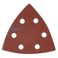 Velcro-backed delta sanding paper 93 x 93 mm P80, 5 pcs, with 6 holes