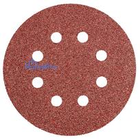 Velcro-backed sanding discs 125 mm, P40, 5 pcs, with 8 holes