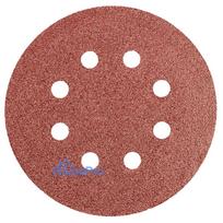 Velcro-backed sanding discs 125 mm, P60, 5 pcs, with 8 holes