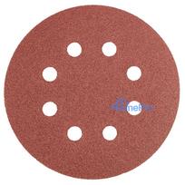 Velcro-backed sanding discs 125 mm, P120, 5 pcs, with 8 holes