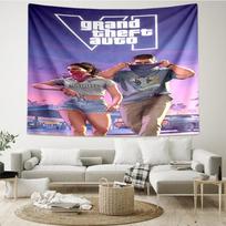 GTA 6 spausdinimo gobelenas, fonas, lengvai tvirtinamas, idealus miegamajam, biurui ir svetainei, su estetiška sienos dekoracija. 130cmx150cm