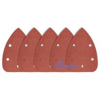 Velcro-backed sanding papers, iron 102 x 140 mm, P120, 5 pcs, with 5 holes for sanding machine 59G335