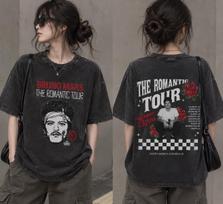 Bruno Mars The Romantic Tour Shirt, Mineral Wash Tee, Bruno Mars Concert Shirt, Vintage Graphic Tee, Retro Music Merch, Tour Shirt M gray