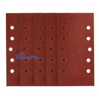 Velcro-backed sanding paper 115 x 230 mm, P80, 5 pcs, with 10 holes