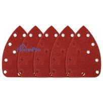 Velcro-backed sanding sheets, iron 80 x 140 mm, P100, 5 pcs, with 11 holes for 59G336