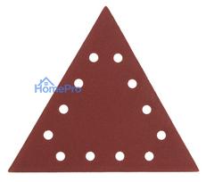 Velcro-backed sanding paper K120, triangular with 12 holes, 5pc for sander 59G264