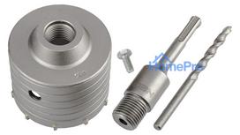 Forked hole saw 85mm with SDS+ adapter and pilot drill bit