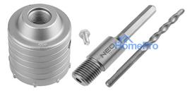Forked hole saw 65 mm with HEX adapter and pilot drill bit