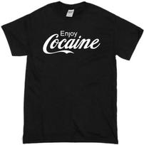 New Enjoy Cocaine Adult Novelty Humor Funny Ironic Joke Party Logo Coke Shirt Hot 2019 Fashion Unisex Summer Style Cotton Shirts 4XL