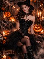 Moteriškas gothic korsetas ir tiulio sijonas dviejų dalių komplektas Rūmų stiliaus Juodas Baltas Gulbės kostiumas Cosplay Helovino vakarėlio Pasirodymas Festivalio kostiumas Suknelė S brown