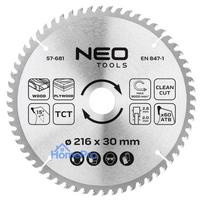 Saw blade, widia, 216 x 30 mm, 60 teeth