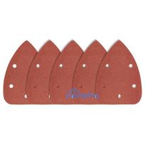 Velcro-backed sanding papers, iron 102 x 140 mm, P80, 5 pcs, with 5 holes for sanding machine 59G335