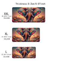 Large Size Playmat Mousepad Vibrant Floral Elephant Boho Design For Laptop Bedroom Learning Office Desktop Mat Mousepad 250X290X2MM