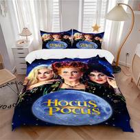 3Pcs Hocus Pocus Magic Night Bedding Set Quilt Cover Pillowcase Home Christmas Xmas Halloween Gift 1 Duvet Cover 2 Pillowcase M924494 230cmx220cm