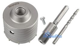 Carbide hole cutter 80 mm with HEX adapter and pilot drill bit