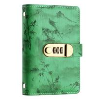 Personal Finance Ledger Cash Budget Binder with Password Lock, 200 Transparent Money A6 Organizer Folder Saving Pockets, PU Leather Planner blue