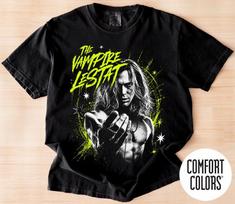 Comfort Colors Vintage Vampire Lestat Retro Horror Band Tee, Gothic Vampire Graphic T-Shirt, Gift For Women and Man Unisex Shirt 120 black