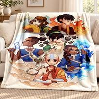 Avatar The Last Airbender blanket Flannel Blanket Soft Cozy Plush Throw for Sofa Bed Lightweight Home Decoration Outdoor camping 80cmx120cm black
