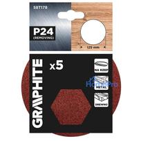 Velcro-backed sanding discs 125 mm, P24, 5 pcs, without holes