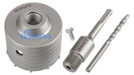 Carbide hole cutter 85 mm with adapter SDS+ and pilot drill bit