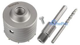 Carbide hole cutter 85 mm with HEX adapter and pilot drill bit