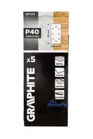 Sanding paper, velcro  93 x 185 mm, P40, 5 pcs. with 8 holes