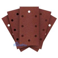 Sanding paper, velcro  93 x 185 mm, P80, 5 pcs. with 8 holes
