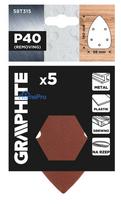 Sanding paper, velcro, iron 98 x 140 mm, P40, 5 pcs, with 5 holes