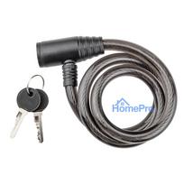 Bike lock, 12 x 800 mm,  transparent sleeve, black lock, 2 keys