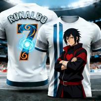 Naruto Shippuden Naruto & Sasuke Anime Allover Print Soccer Jersey Summer Breathable Casual Sportswear Tops for Men Women Kids M