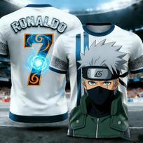 Naruto Shippuden Naruto & Sasuke Anime Allover Print Soccer Jersey Summer Breathable Casual Sportswear Tops for Men Women Kids XXL